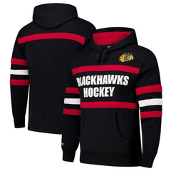 NHL Black Chicago Blackhawks Mitchell & Ness Head Coach Slogan Pullover Hoodie