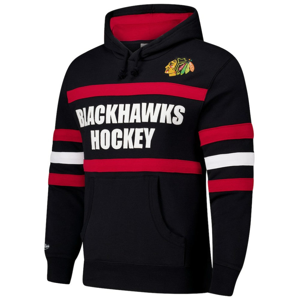 NHL Black Chicago Blackhawks Mitchell & Ness Head Coach Slogan Pullover Hoodie