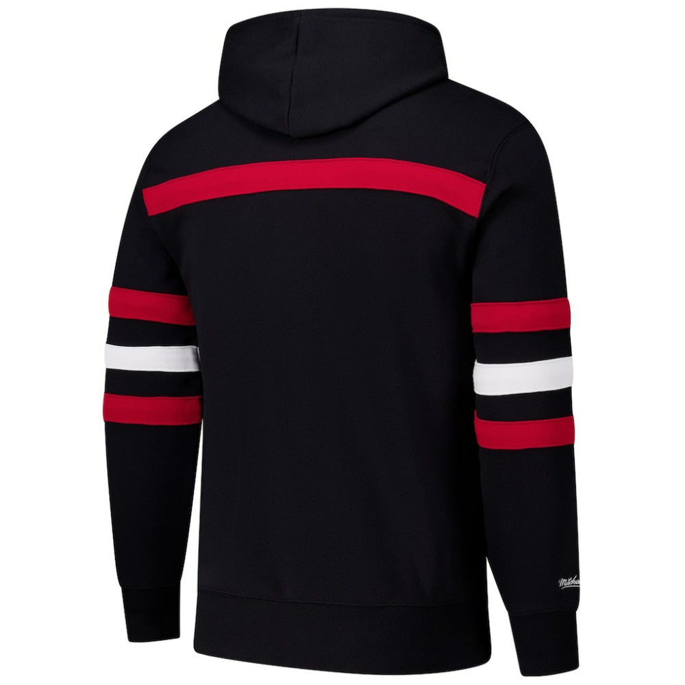 NHL Black Chicago Blackhawks Mitchell & Ness Head Coach Slogan Pullover Hoodie
