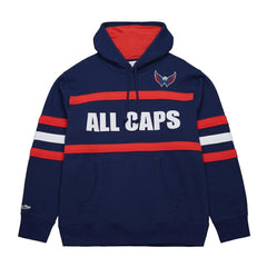 NHL Navy Washington Capitals Mitchell & Ness Head Coach Slogan Pullover Hoodie