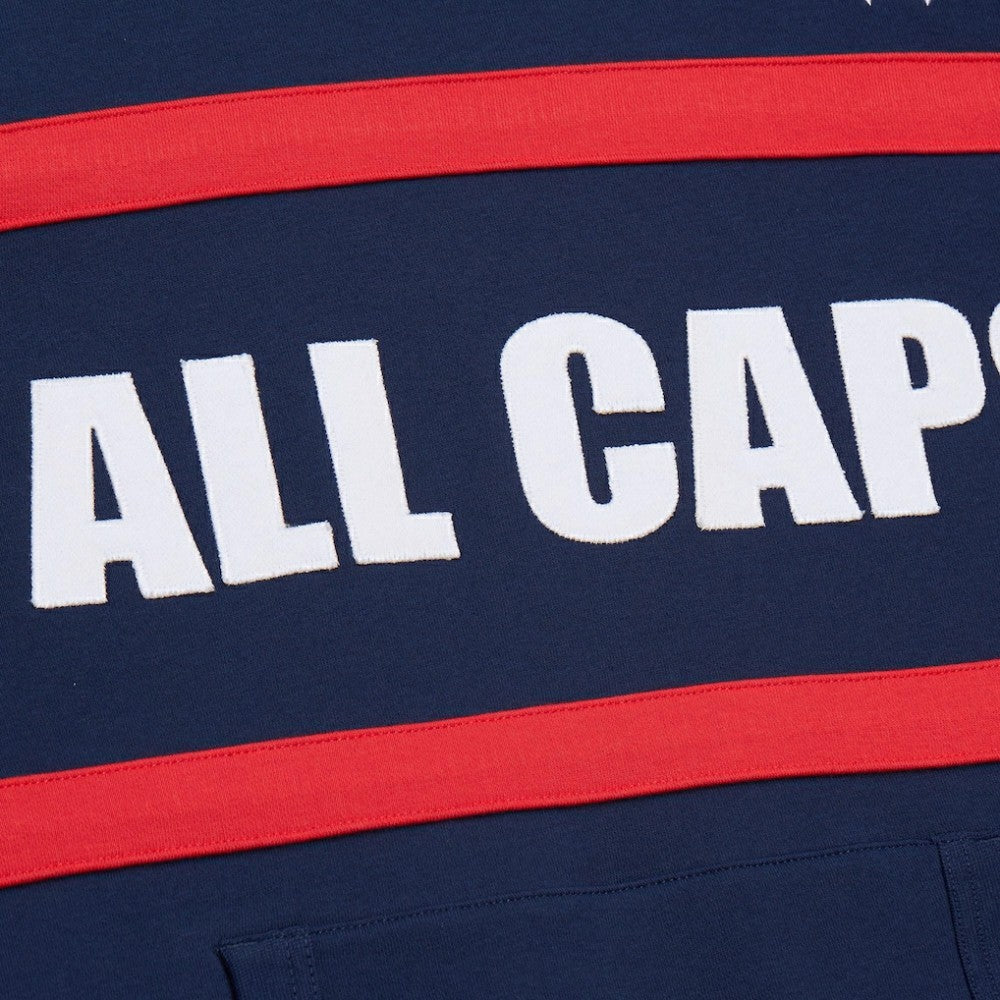 NHL Navy Washington Capitals Mitchell & Ness Head Coach Slogan Pullover Hoodie