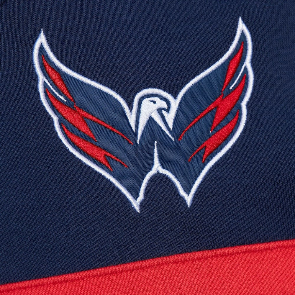 NHL Navy Washington Capitals Mitchell & Ness Head Coach Slogan Pullover Hoodie