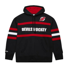 NHL Black New Jersey Devils Mitchell & Ness Head Coach Slogan Pullover Hoodie