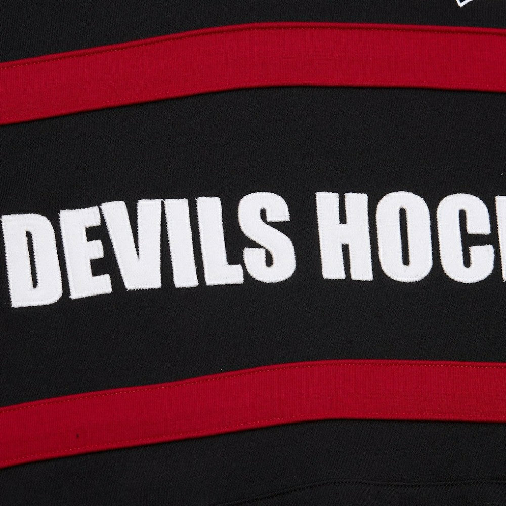 NHL Black New Jersey Devils Mitchell & Ness Head Coach Slogan Pullover Hoodie