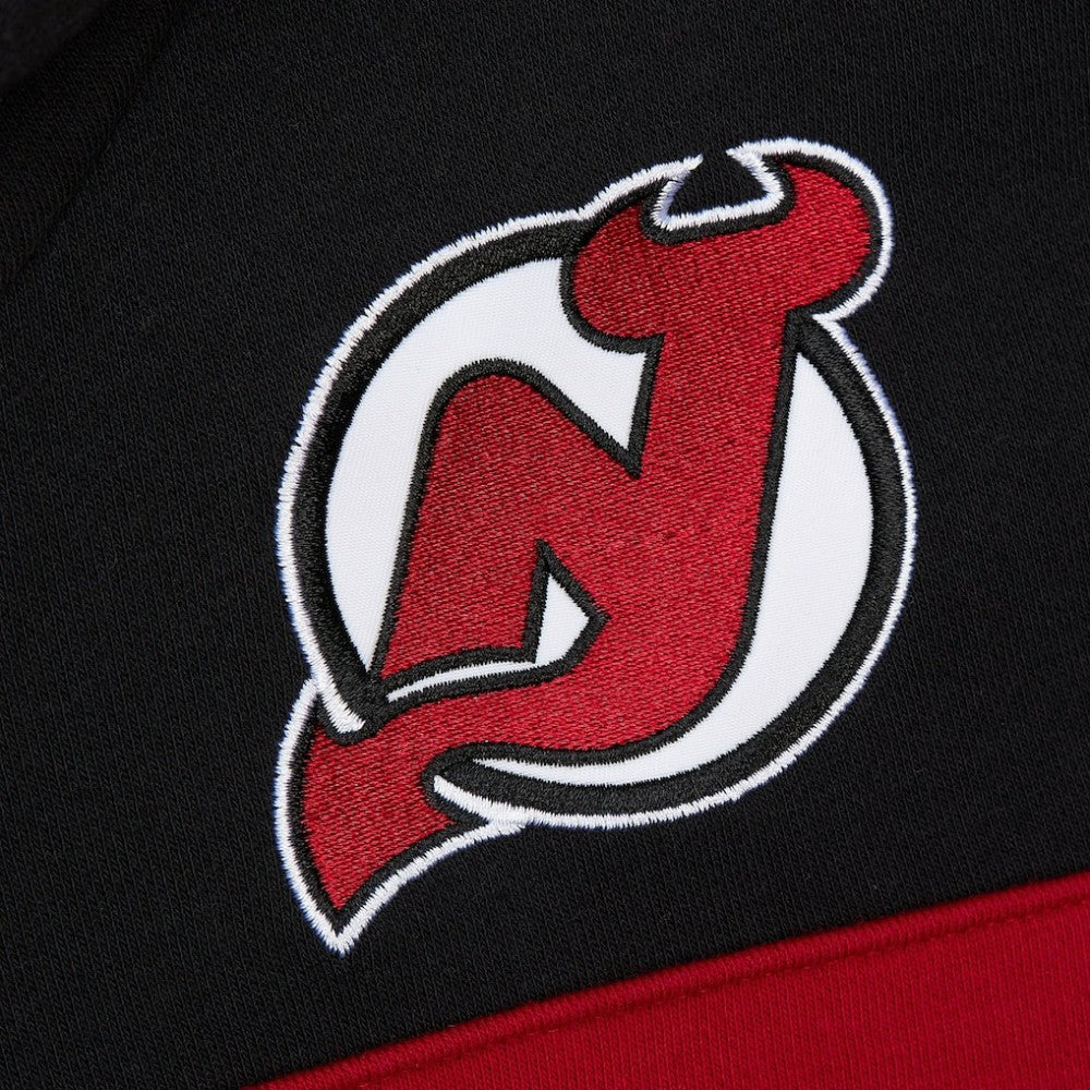 NHL Black New Jersey Devils Mitchell & Ness Head Coach Slogan Pullover Hoodie