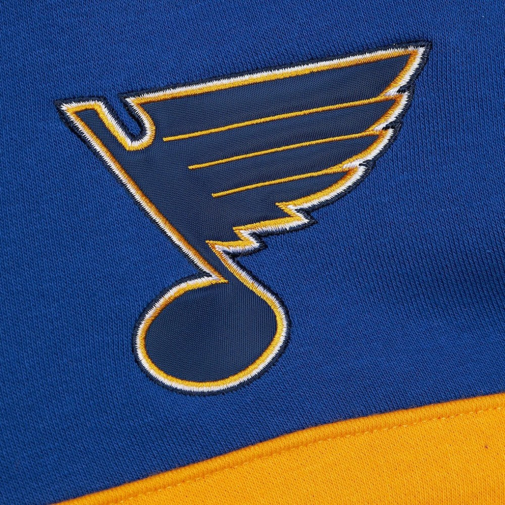 NHL Blue St. Louis Blues Mitchell & Ness Head Coach Slogan Pullover Hoodie