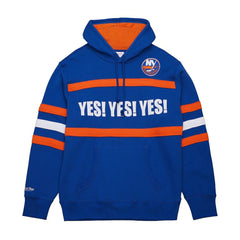 NHL Royal New York Islanders Mitchell & Ness Head Coach Slogan Pullover Hoodie