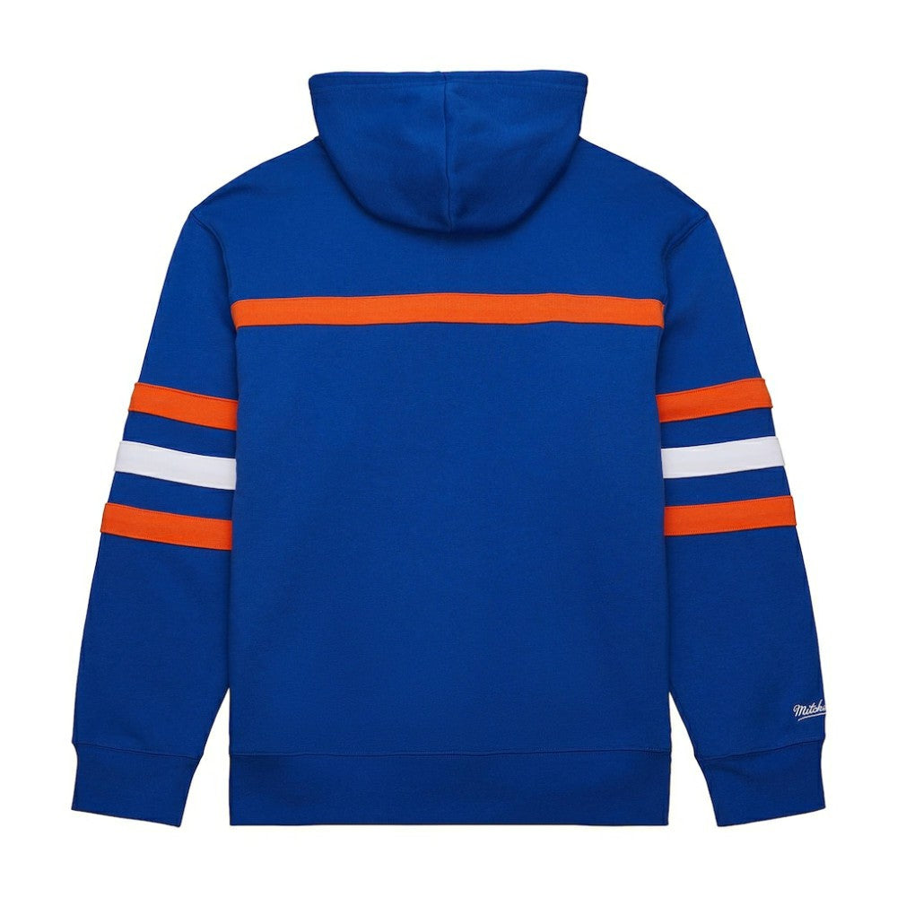 NHL Royal New York Islanders Mitchell & Ness Head Coach Slogan Pullover Hoodie
