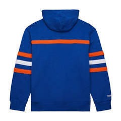 NHL Royal New York Islanders Mitchell & Ness Head Coach Slogan Pullover Hoodie