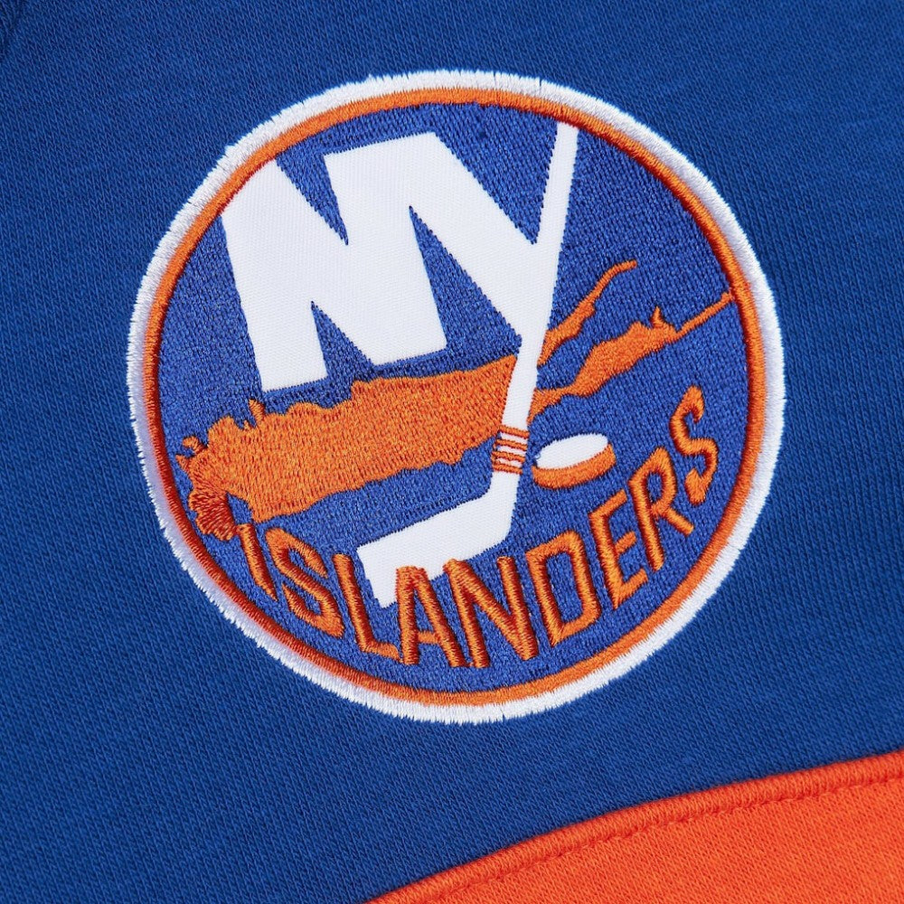 NHL Royal New York Islanders Mitchell & Ness Head Coach Slogan Pullover Hoodie