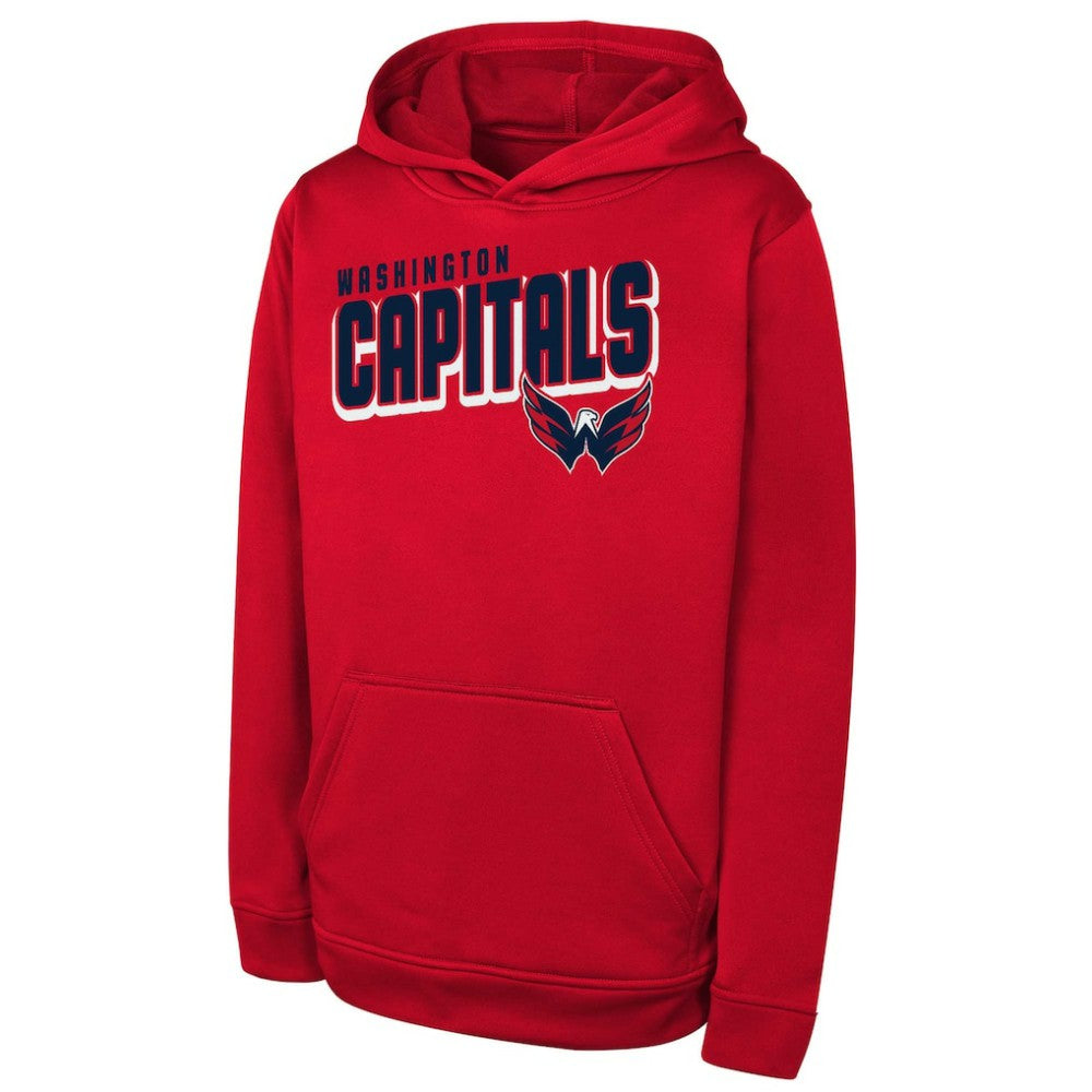 NHL Red Washington Capitals Youth Cyber Punk Performance Hoodie