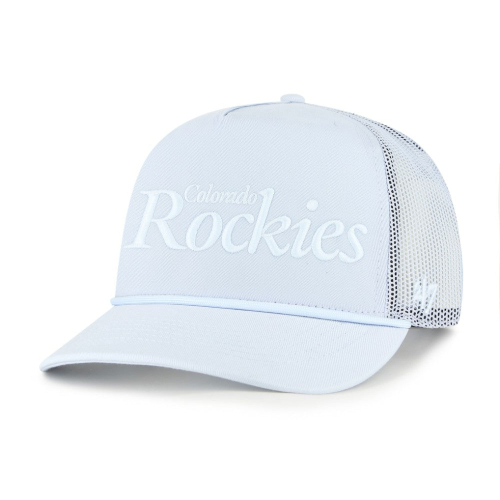 MLB Colorado Rockies '47 Foundation Script Hitch Adjustable Trucker Hat