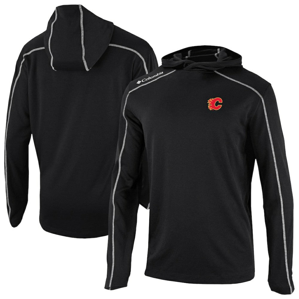 NHL Black Calgary Flames Columbia Shotgun Omni-Wick Pullover Hoodie
