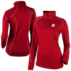 NHL Red Calgary Flames Columbia Women's Omni-Wick Shotgun 2.0 Quarter-Zip Pullover Top