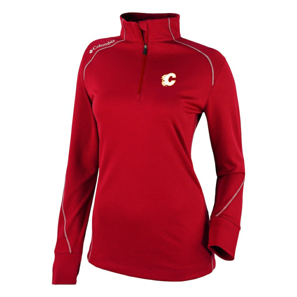 NHL Red Calgary Flames Columbia Women's Omni-Wick Shotgun 2.0 Quarter-Zip Pullover Top