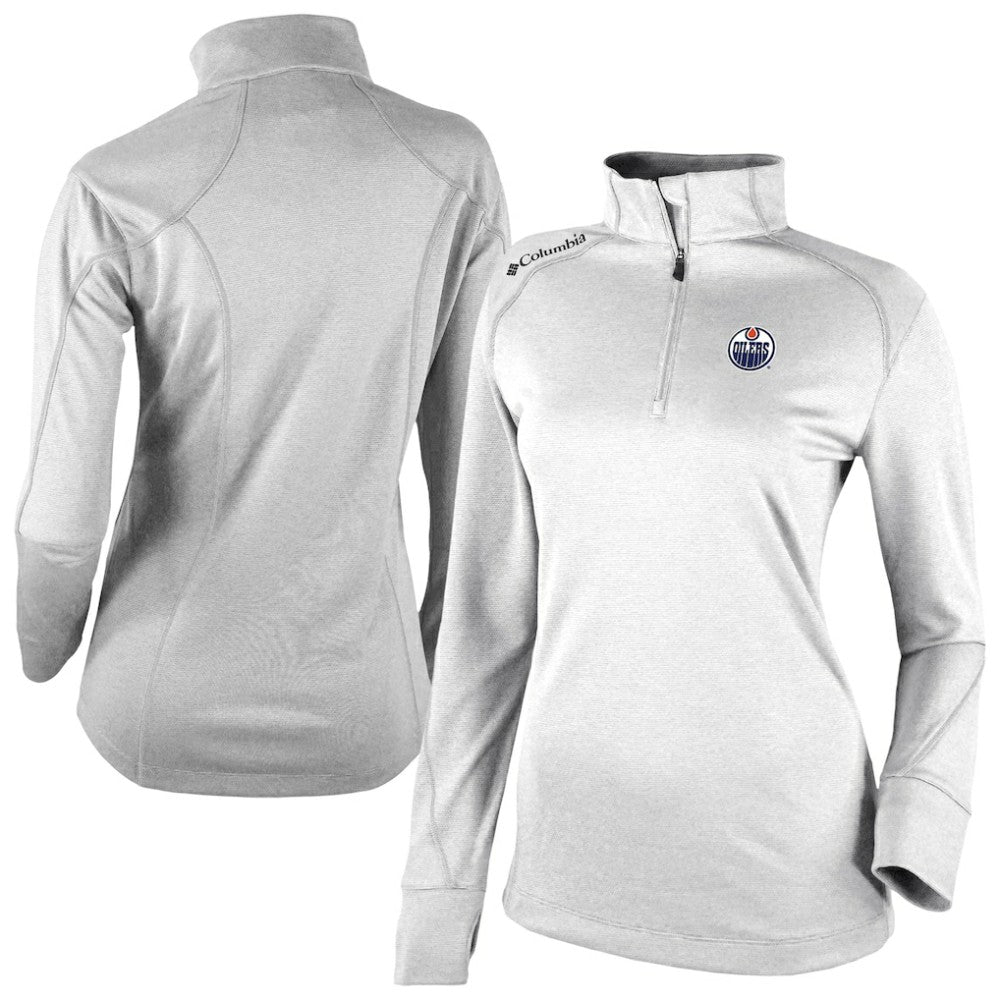NHL White Edmonton Oilers Columbia Women's Omni-Wick Shotgun 2.0 Quarter-Zip Pullover Top