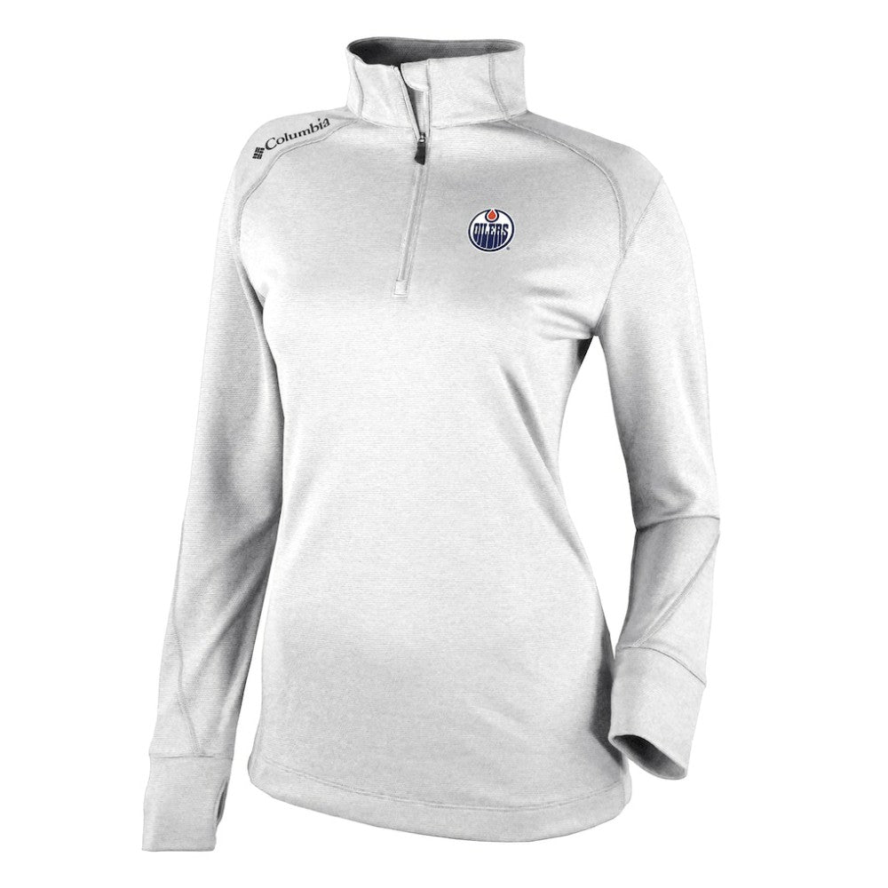 NHL White Edmonton Oilers Columbia Women's Omni-Wick Shotgun 2.0 Quarter-Zip Pullover Top