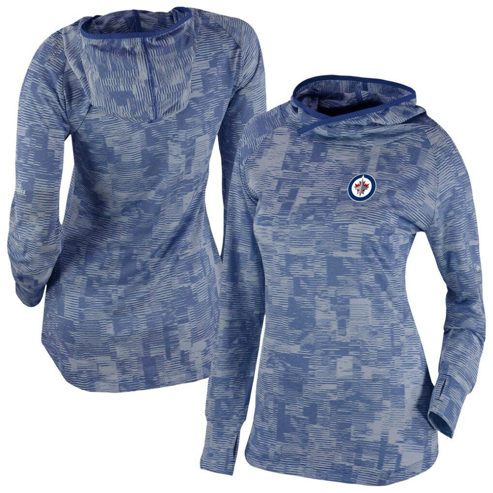 NHL Navy Winnipeg Jets Columbia Women's Omni-Wick Sunday Ball Pullover Hoodie