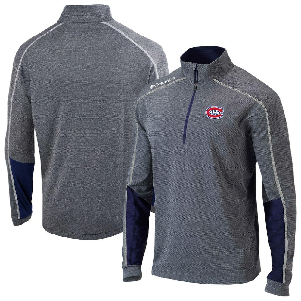 NHL Navy Montreal Canadiens Columbia Omni-Wick Shotgun 2.0 Quarter-Zip Pullover Top