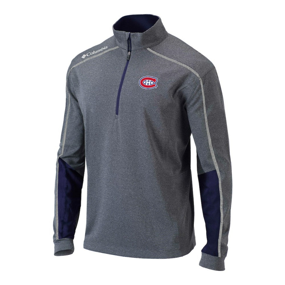 NHL Navy Montreal Canadiens Columbia Omni-Wick Shotgun 2.0 Quarter-Zip Pullover Top