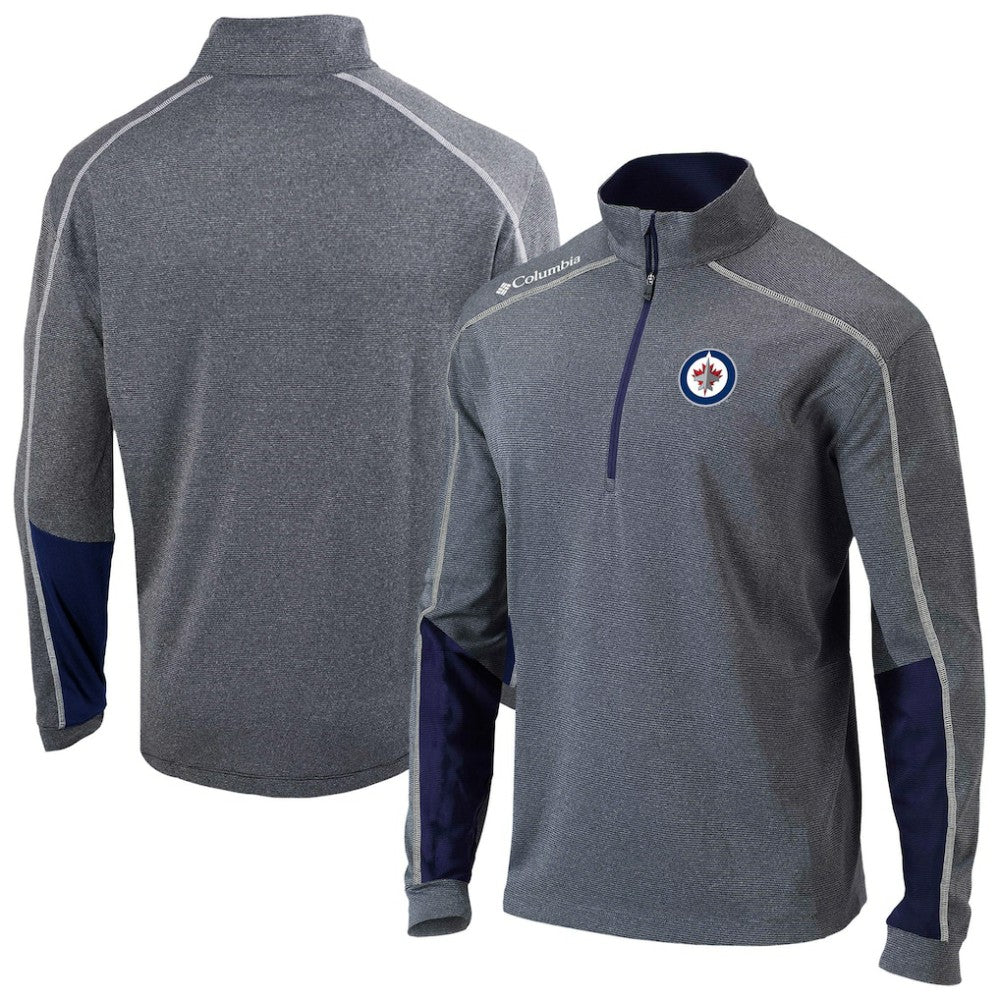 NHL Navy Winnipeg Jets Columbia Omni-Wick Shotgun 2.0 Quarter-Zip Pullover Top