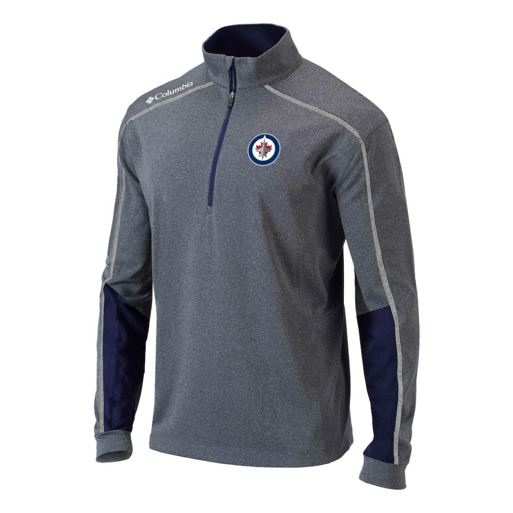 NHL Navy Winnipeg Jets Columbia Omni-Wick Shotgun 2.0 Quarter-Zip Pullover Top