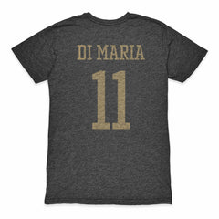 Angel Di Maria Argentina National Team 1863FC Retro Player Tri-Blend T-Shirt -  Black
