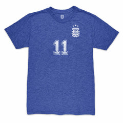 Angel Di Maria Argentina National Team 1863FC Retro Player Tri-Blend T-Shirt -  Blue