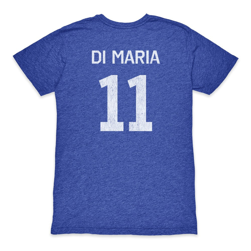 Angel Di Maria Argentina National Team 1863FC Retro Player Tri-Blend T-Shirt -  Blue