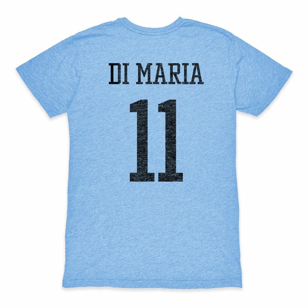 Angel Di Maria Argentina National Team 1863FC Retro Player Tri-Blend T-Shirt -  Light Blue