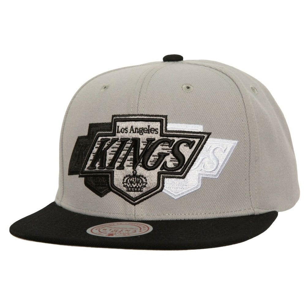 NHL Gray Los Angeles Kings Mitchell & Ness Soul Triple Up Snapback Hat