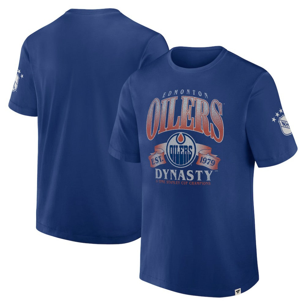 NHL Blue Edmonton Oilers Fanatics Decades Collection Made To Last T-Shirt