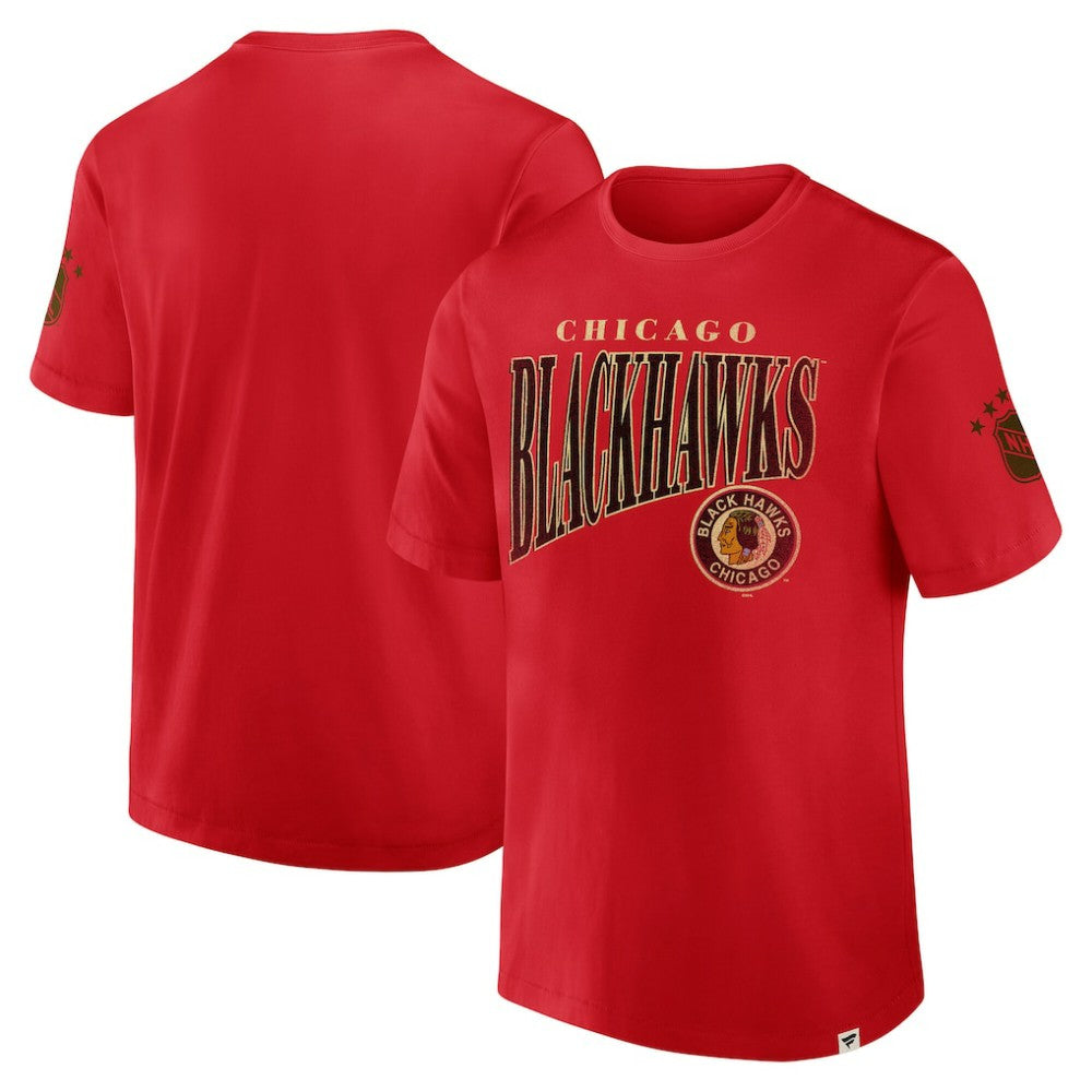 NHL Red Chicago Blackhawks Fanatics Decades Collection Made To Last T-Shirt