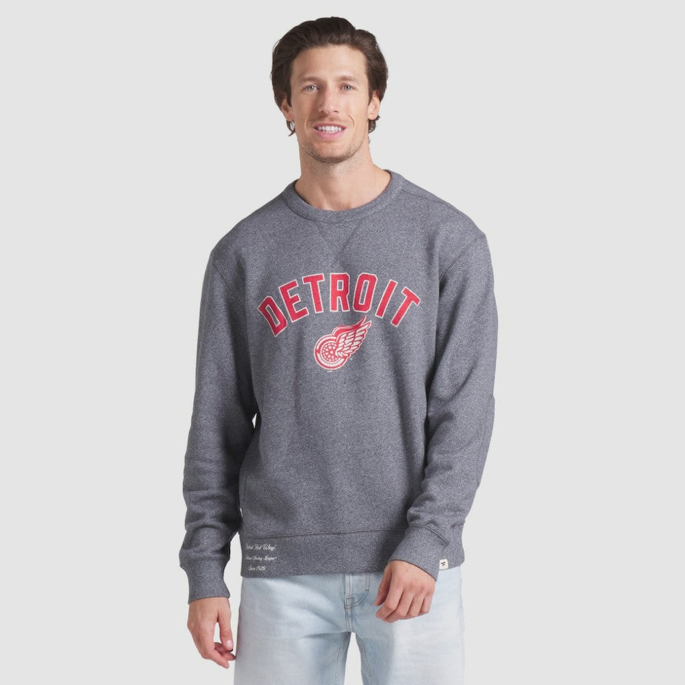 NHL Heather Gray Detroit Red Wings Fanatics Decades Collection Legendary Fleece Pullover Sweatshirt