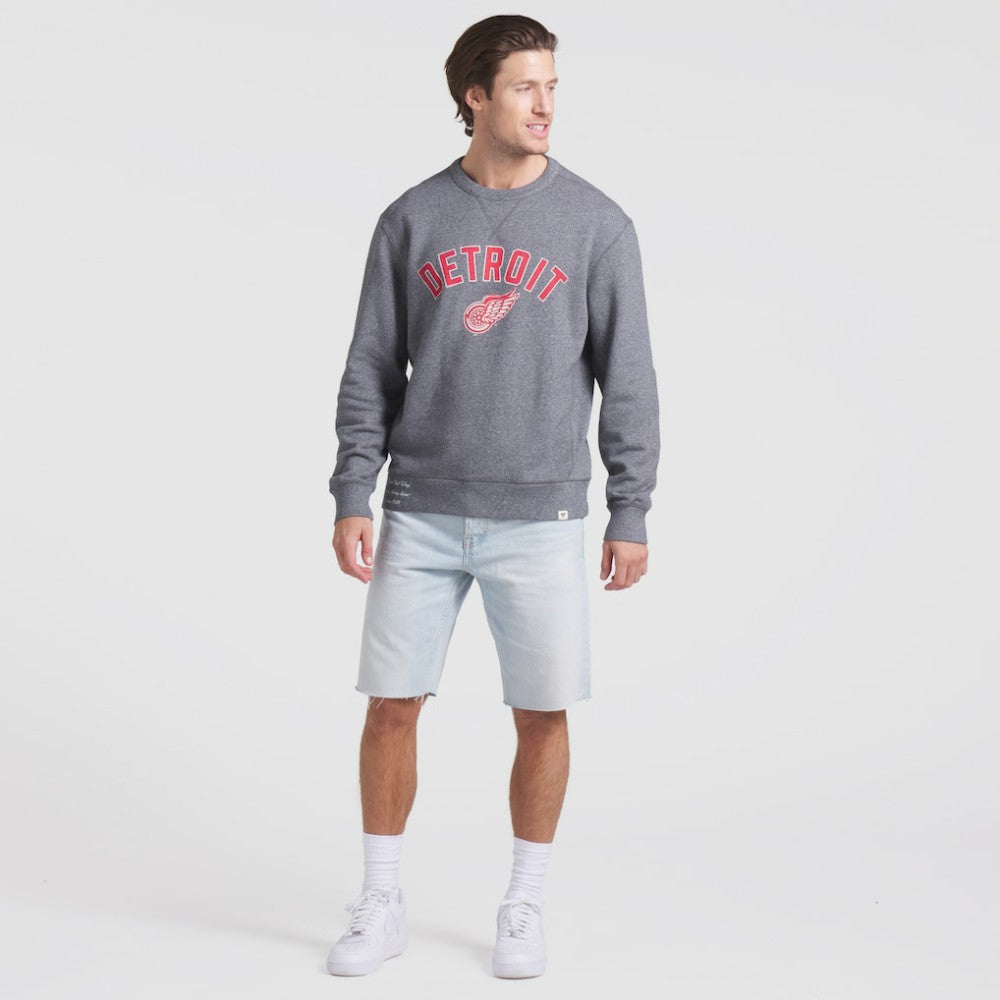 NHL Heather Gray Detroit Red Wings Fanatics Decades Collection Legendary Fleece Pullover Sweatshirt