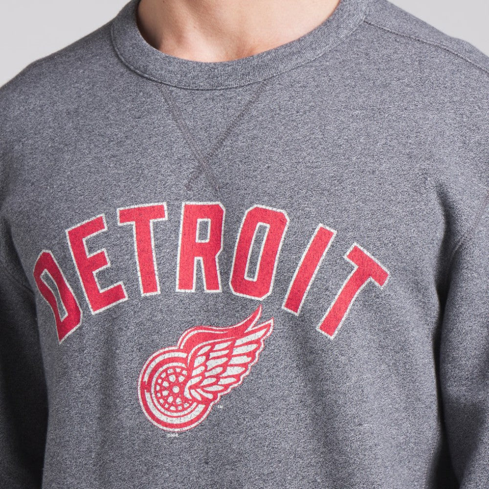 NHL Heather Gray Detroit Red Wings Fanatics Decades Collection Legendary Fleece Pullover Sweatshirt