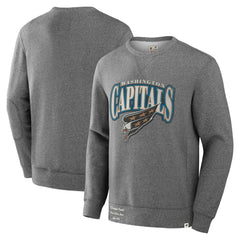 NHL Heather Gray Washington Capitals Fanatics Decades Collection Legendary Fleece Pullover Sweatshirt