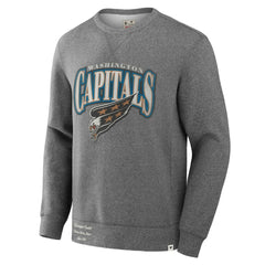 NHL Heather Gray Washington Capitals Fanatics Decades Collection Legendary Fleece Pullover Sweatshirt