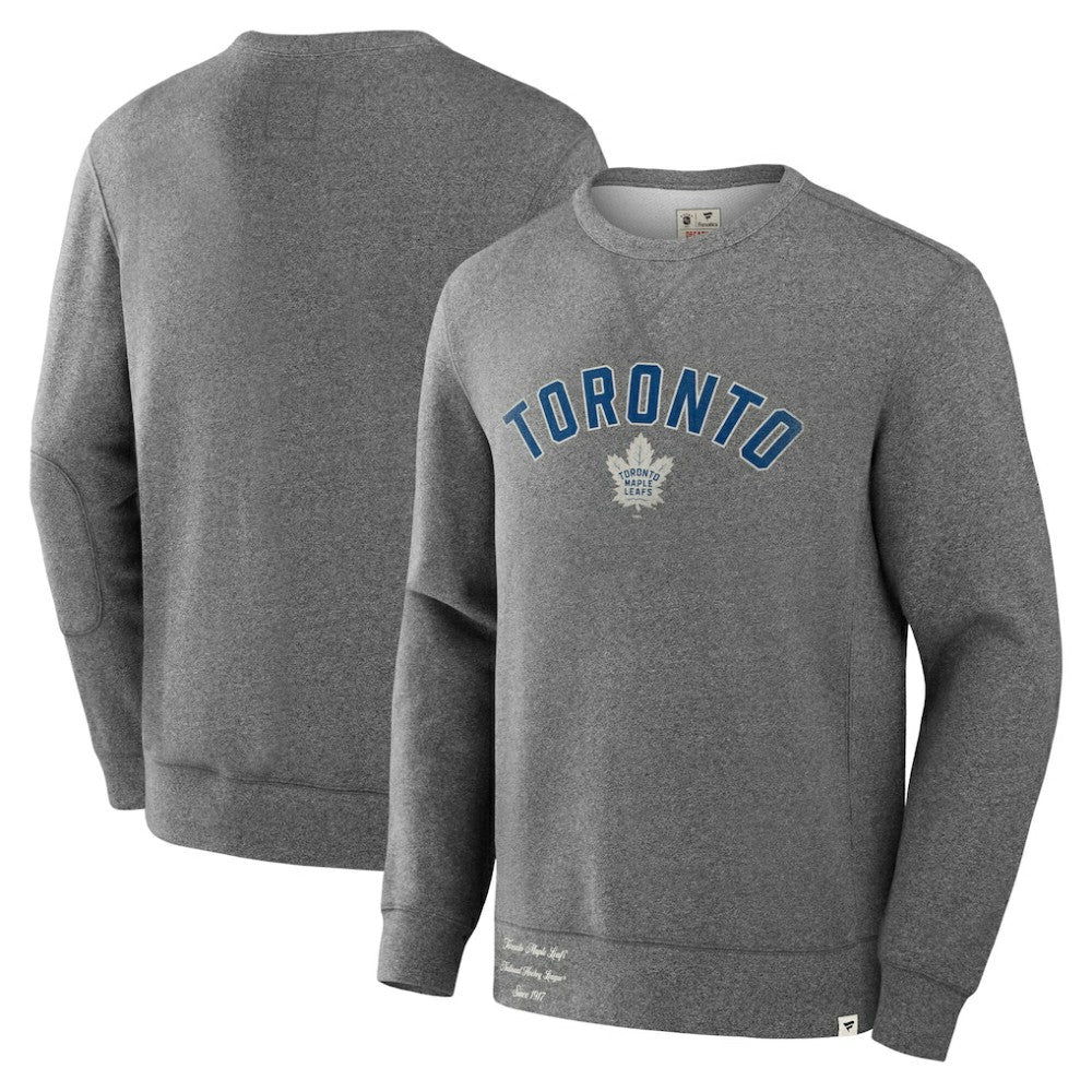 NHL Heather Gray Toronto Maple Leafs Fanatics Decades Collection Legendary Fleece Pullover Sweatshirt