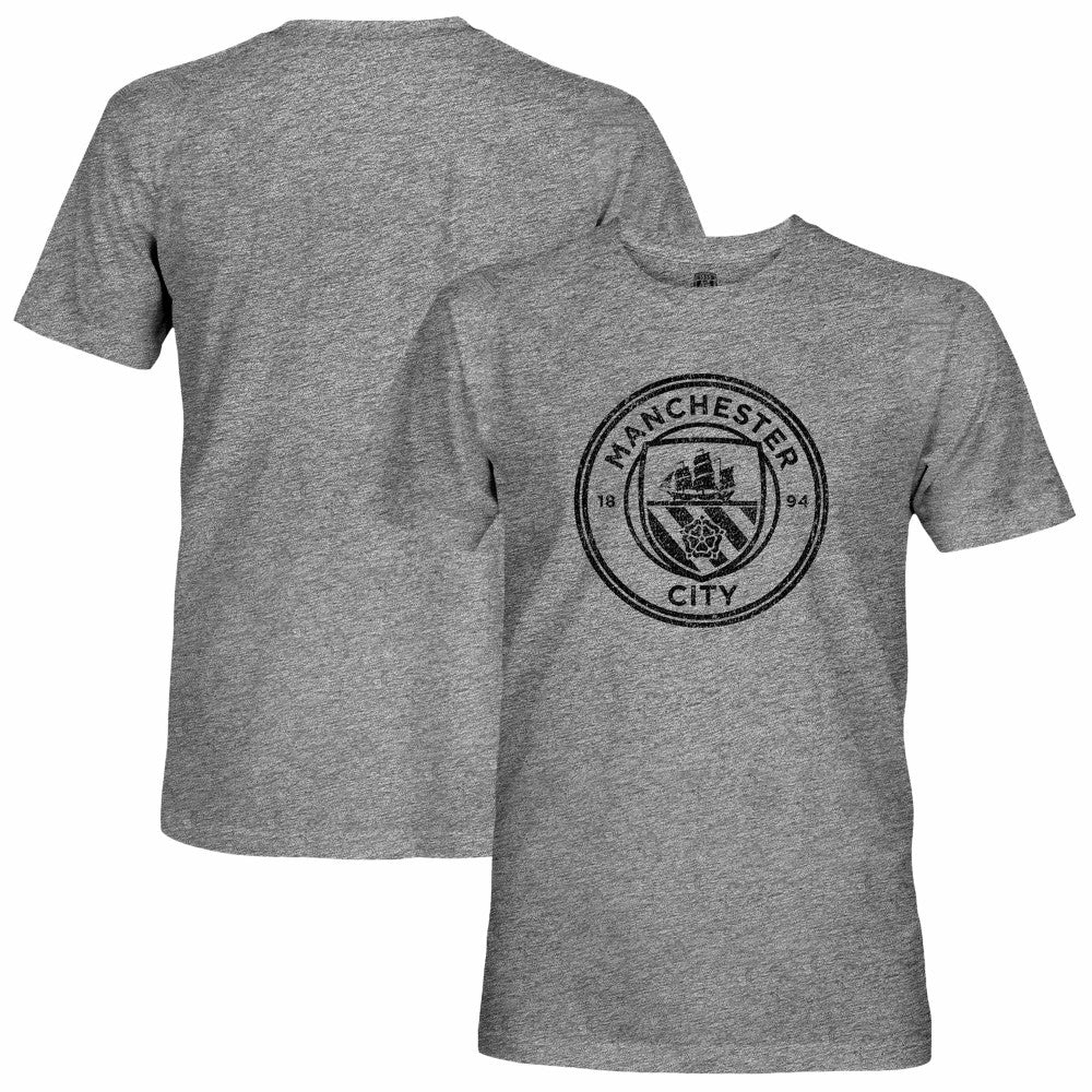 Manchester City 1863FC Mono Badge Retro Tri-Blend T-Shirt -  Heather Gray