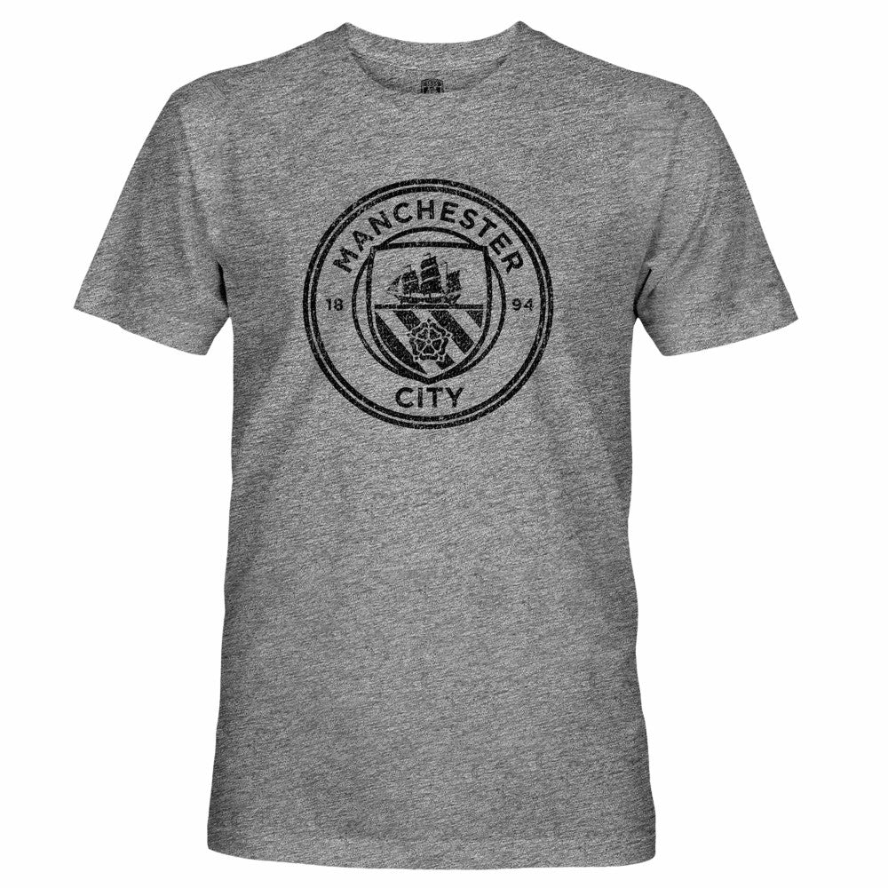 Manchester City 1863FC Mono Badge Retro Tri-Blend T-Shirt -  Heather Gray