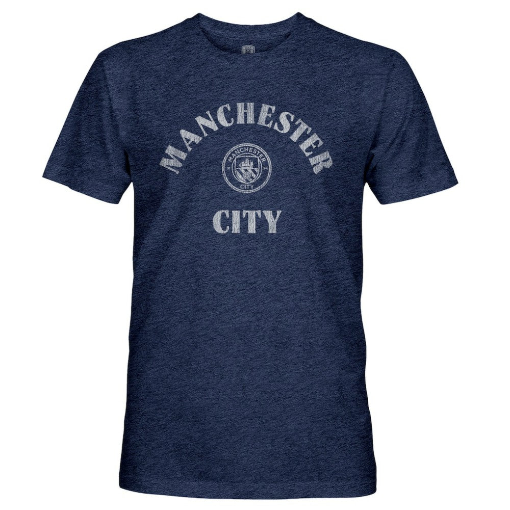 Manchester City 1863FC Team Arch Retro Tri-Blend T-Shirt -  Navy