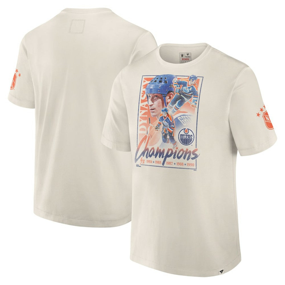 NHL White Edmonton Oilers Fanatics Decades Collection Timeless T-Shirt
