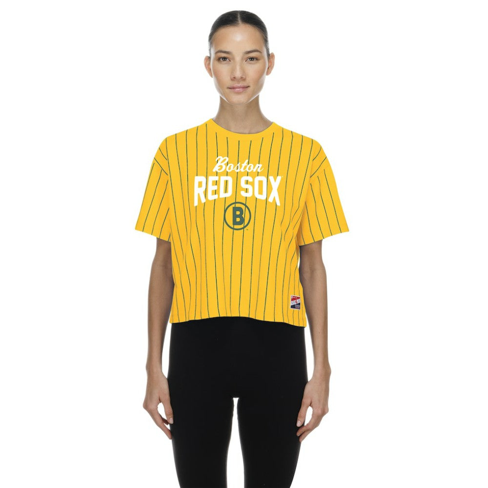 MLB Boston Red Sox New Era Women's 2025 City Connect Pinstripe T-Shirt