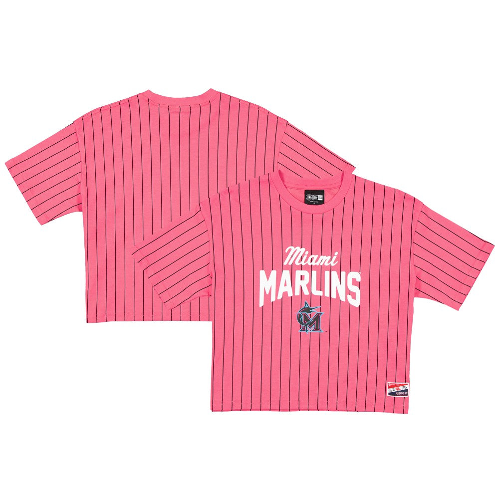 MLB Miami Marlins New Era Women's 2025 City Connect Pinstripe T-Shirt