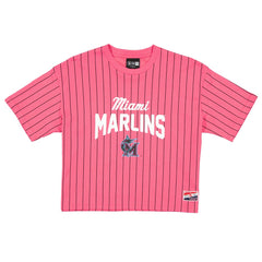 MLB Miami Marlins New Era Women's 2025 City Connect Pinstripe T-Shirt