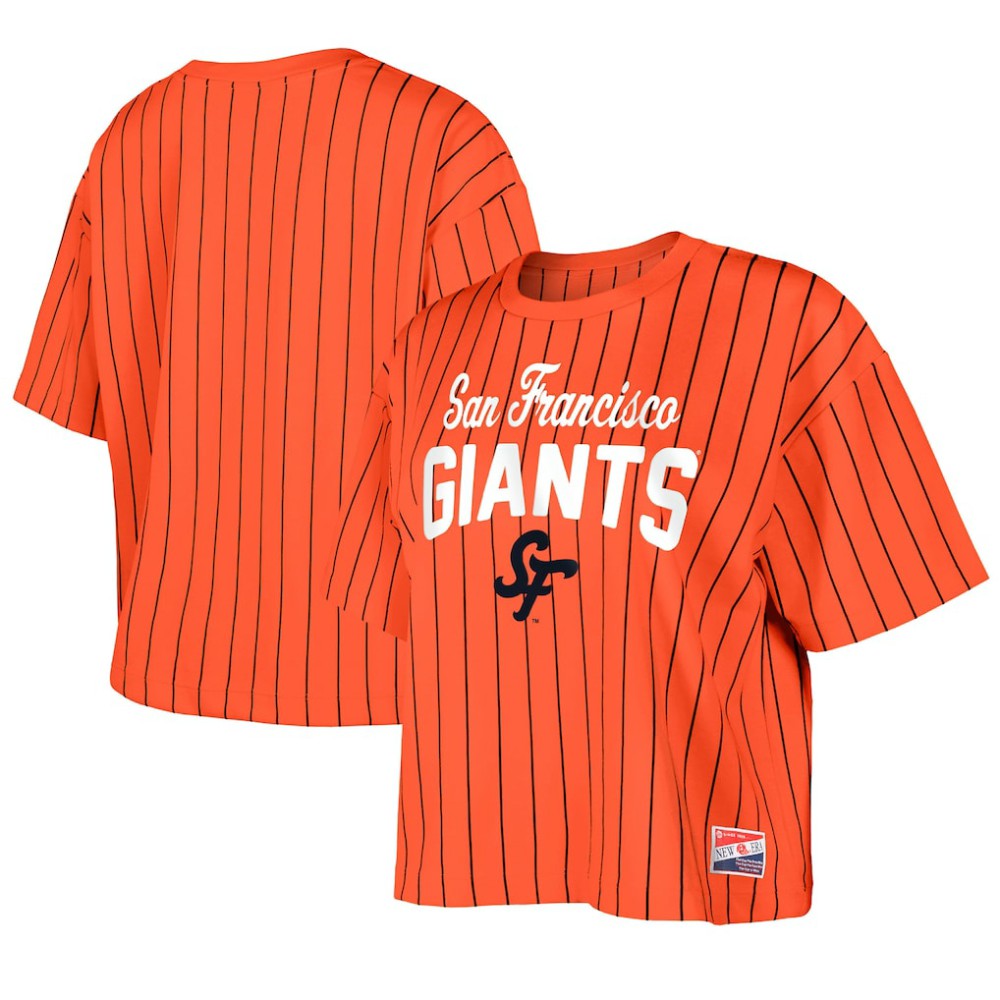 MLB San Francisco Giants New Era Women's 2025 City Connect Boxy Pinstripe T-Shirt