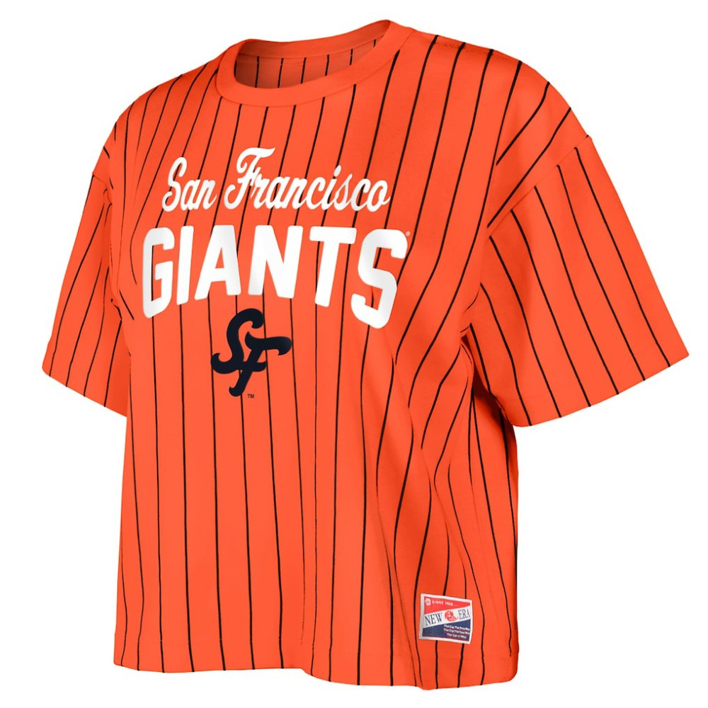 MLB San Francisco Giants New Era Women's 2025 City Connect Boxy Pinstripe T-Shirt