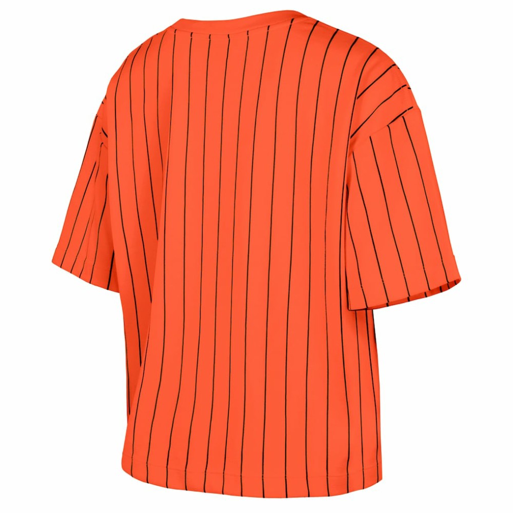 MLB San Francisco Giants New Era Women's 2025 City Connect Boxy Pinstripe T-Shirt