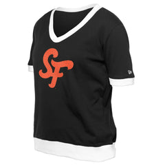 MLB San Francisco Giants New Era Women's 2025 City Connect Rhinestone V-Neck T-Shirt